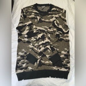 H&M Divided Camo distressed sweater